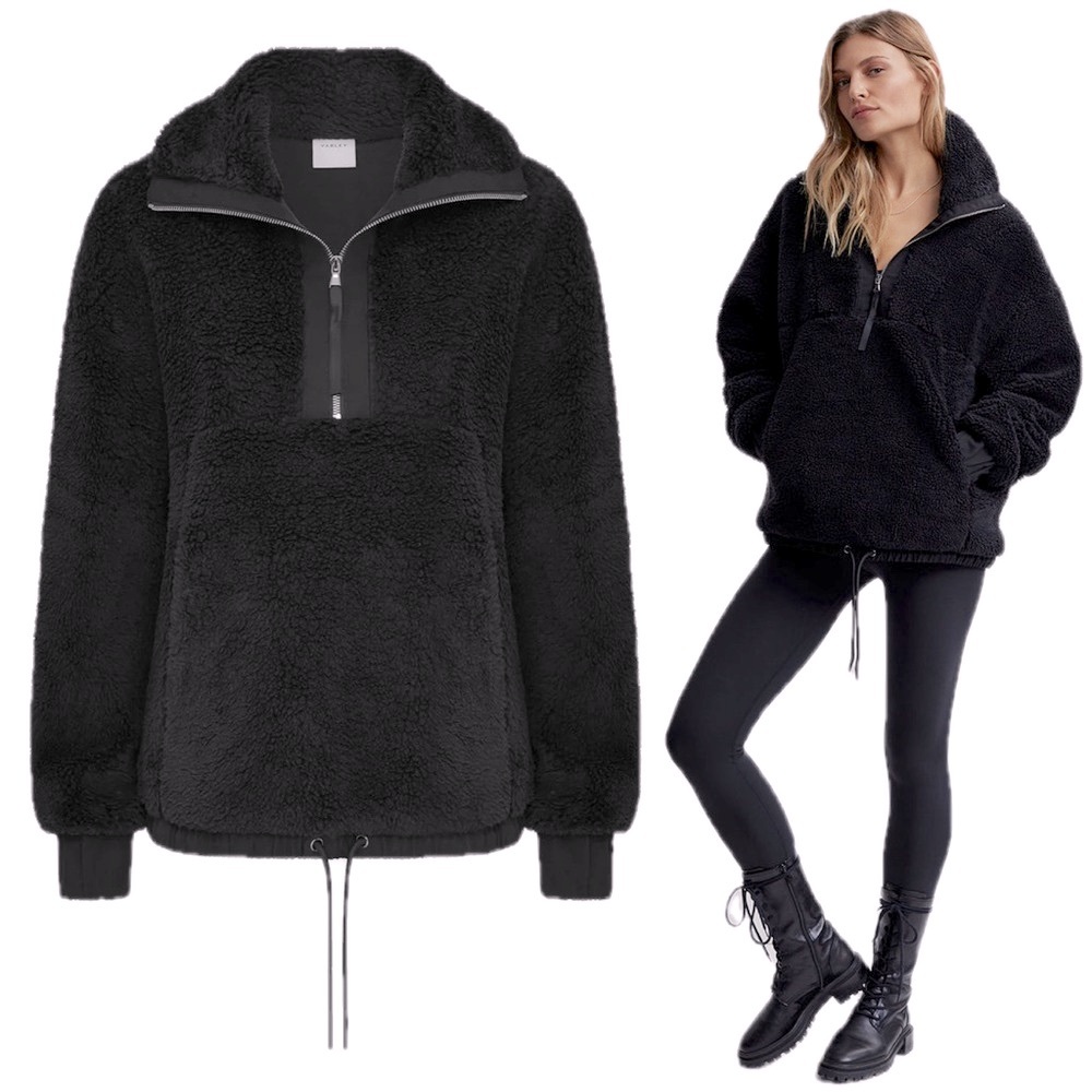 Varley Black Teddy Half-Zip Pullover Jacket